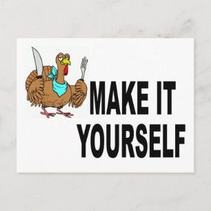 Make It Yourself Thanksgiving Postcard Invitation