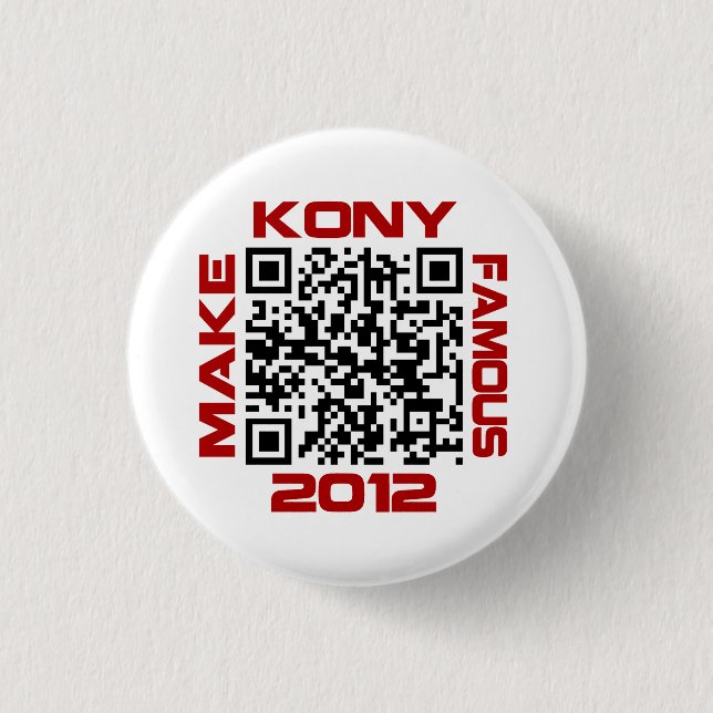 Make Kony Famous 2012 Video QR Code Joseph Kony Button (Front)