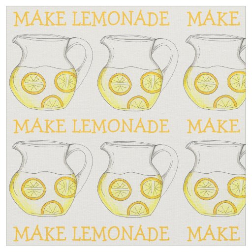 Make Lemonade Glass Pitchers Refreshing Drink Fabric