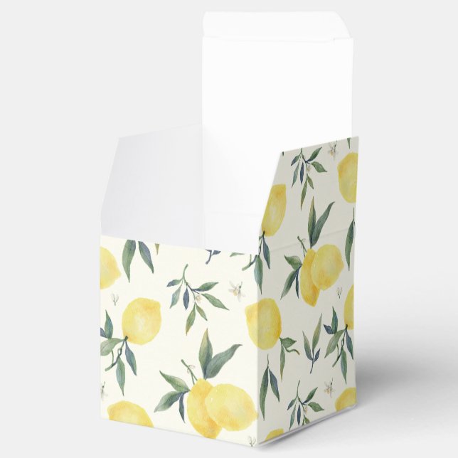 Make Lemonade (Ivory) Lemon Pattern – Favor Box (Opened)
