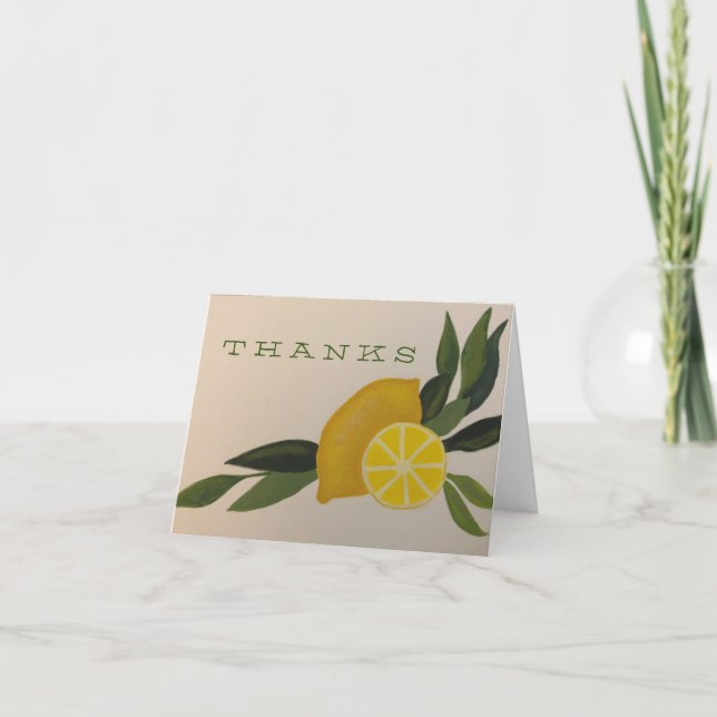 Make Lemonade Letterpress Thank You Card (Front)