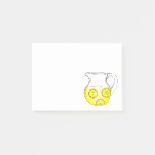 Make Lemonade Yellow Citrus Lemon Ade Pitcher Post_it Notes