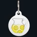 Make Lemonade Yellow Lemon Ade Pitcher Citrus Pet Name Tag<br><div class="desc">Pet tag design features an original illustration of a pitcher of classic yellow lemonade. Just personalize with the name of your dog or cat. Lots of coordinating pet products are also available from this shop! Don't see exactly what you're looking for? Contact Rebecca to have a product customized just for...</div>