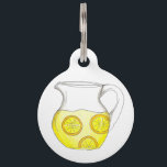 Make Lemonade Yellow Lemon Ade Pitcher Citrus Pet Name Tag<br><div class="desc">Pet tag design features an original illustration of a pitcher of classic yellow lemonade. Just personalize with the name of your dog or cat. Lots of coordinating pet products are also available from this shop! Don't see exactly what you're looking for? Contact Rebecca to have a product customized just for...</div>