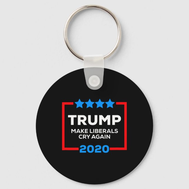 Make Liberals Cry Again Funny Pro Trump 4th Of Jul Keychain (Front)