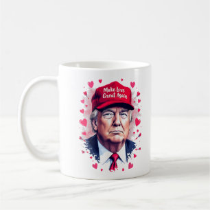 Make Love Great Again Funny Trump Valentine's Day Coffee Mug