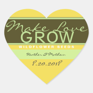 Make Love Grow heart Stickers