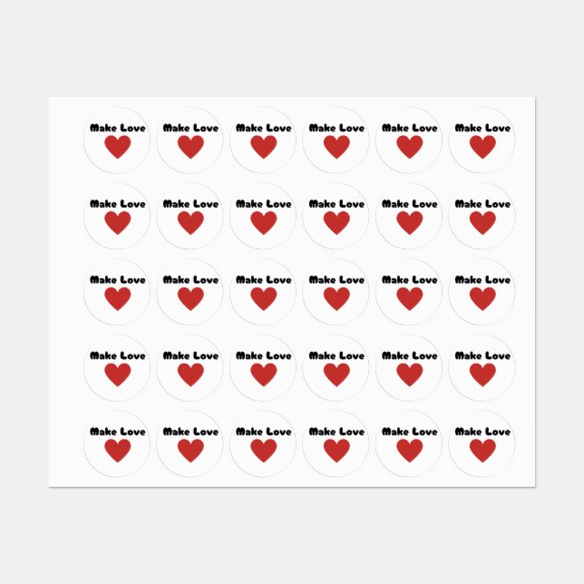 Make Love Hearts 2024 Labels (Sheet)