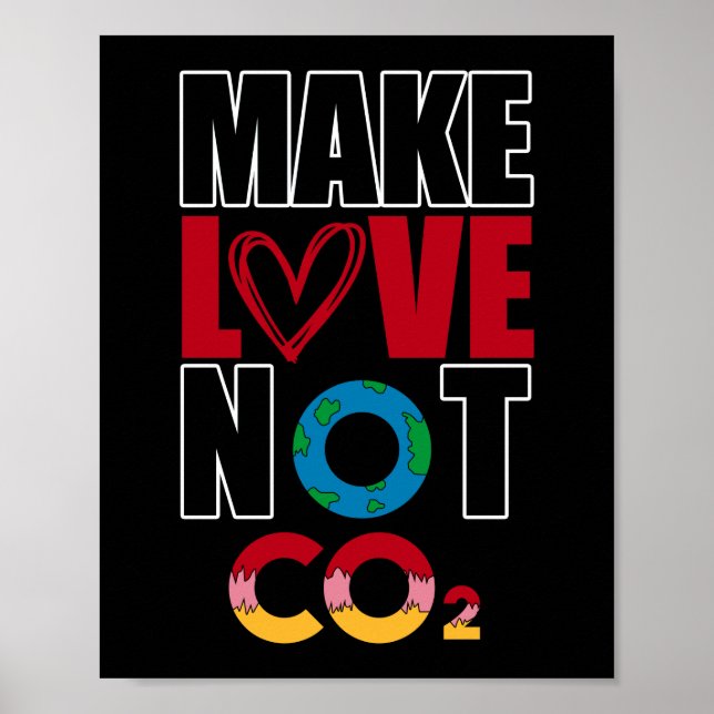 Make Love Not CO2 Climate Change Environment Poster (Front)