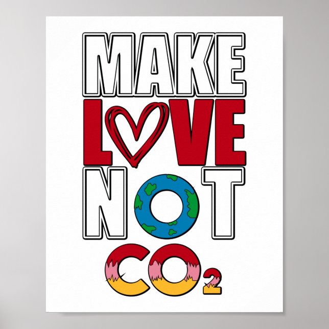 Make Love Not CO2 Climate Change Environment Poster (Front)