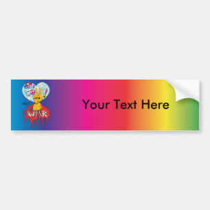 Make Love Not War 2 ~ 60s Hippie Peace Sign Bumper Sticker