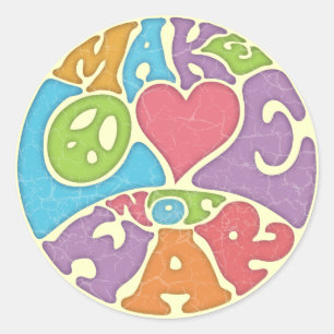 Make Love Not War Classic Round Sticker