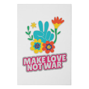 Make love not war faux canvas print