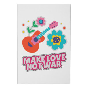 Make love not war faux canvas print