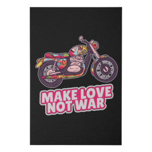Make love not war faux canvas print