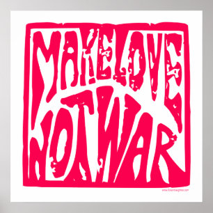 Make Love, Not War - Hippie Design for Peace Poster