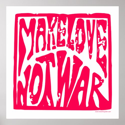 Make Love Not War _ Hippie Design for Peace Poster
