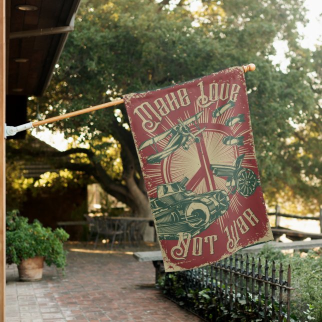 Make Love. Not War House Flag (In SItu)