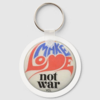 Make Love Not War Peace Art Keychain