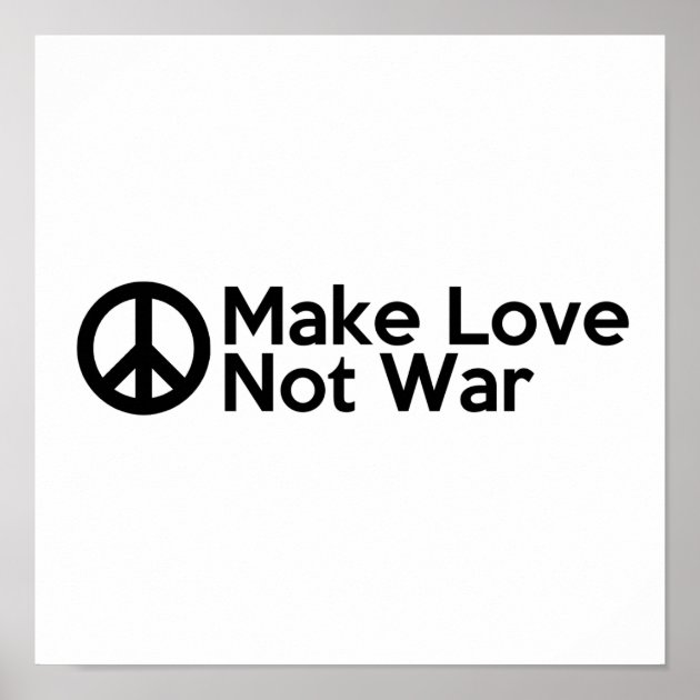 Poster Peace Make Love Not War - 30x41 Cm (avec Bordure) - Wee Blue Coo