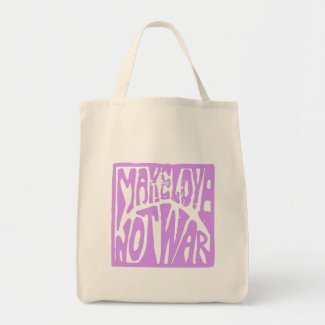 Make Love Not War - Sixties Typography Tote Bag