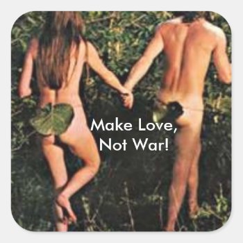 Make Love  Not War! Sticker by Regella at Zazzle