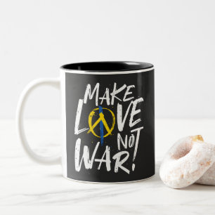 Make Love Not War Support Ukraine Two-Tone Coffee Mug