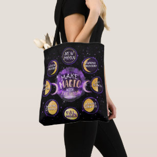 Make Magic With The Moon Lunar Cycles Phases Tote Bag