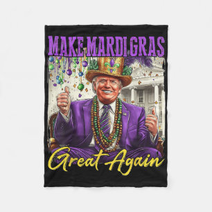 Make Mardi Gras Great Again  Fleece Blanket