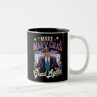 Make Mardi Gras Great Again Party Art Two-Tone Coffee Mug