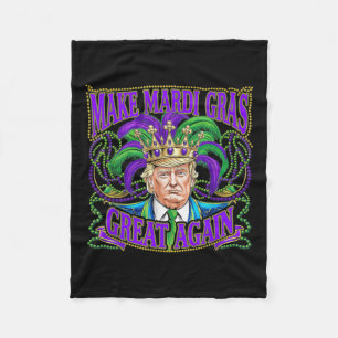 Make Mardi Gras Great Again Trump Supporter Festiv Fleece Blanket