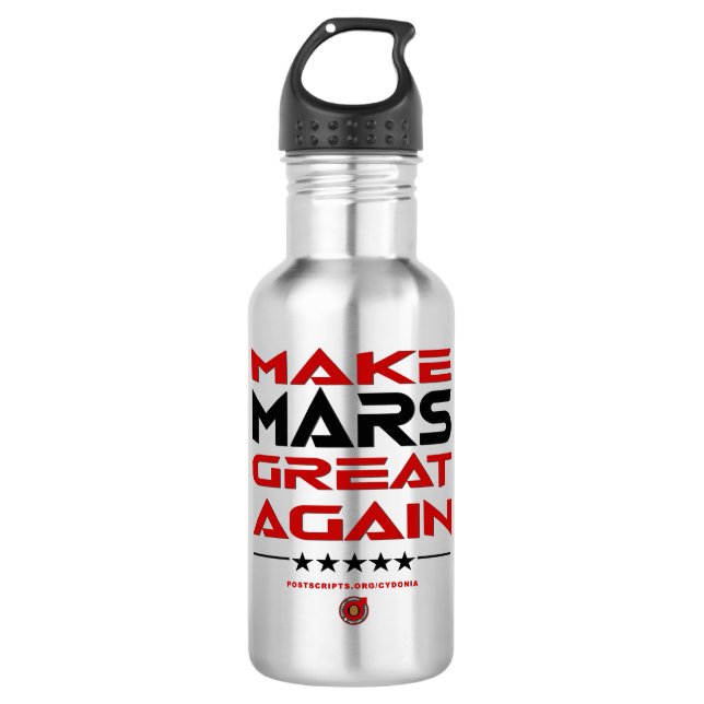 Make Mars Great Again Stainless Steel Water Bottle (Front)