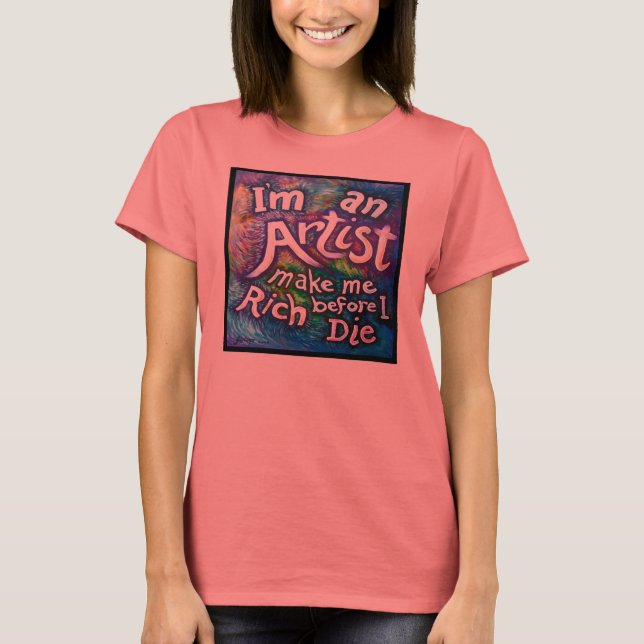 make me rich Womens 2 Tone T Shirt (Front)