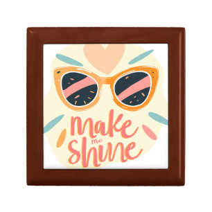 Make Me Shine Quote Cute Retro Sunglasses Gift Box