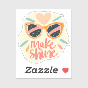 Make Me Shine Quote Cute Retro Sunglasses Sticker