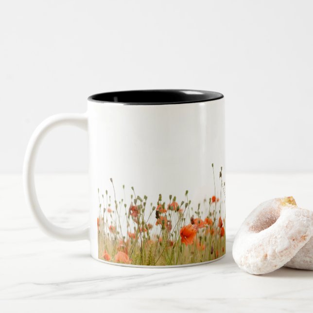 Make Me Strong, Poppy Two-Tone Coffee Mug (With Donut)