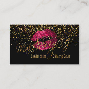 Make Me Up Artist with Gold Confetti Business Card