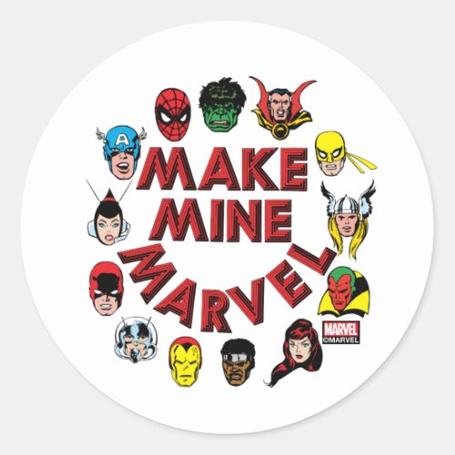 Make Mine Marvel Hero Graphic Classic Round Sticker