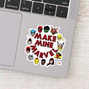 "make Mine Marvel" Hero Graphic Sticker by marvelclassics at Zazzle