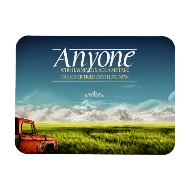 "Make mistakes" Inspirational Quote Flexible Magnet (Horizontal)