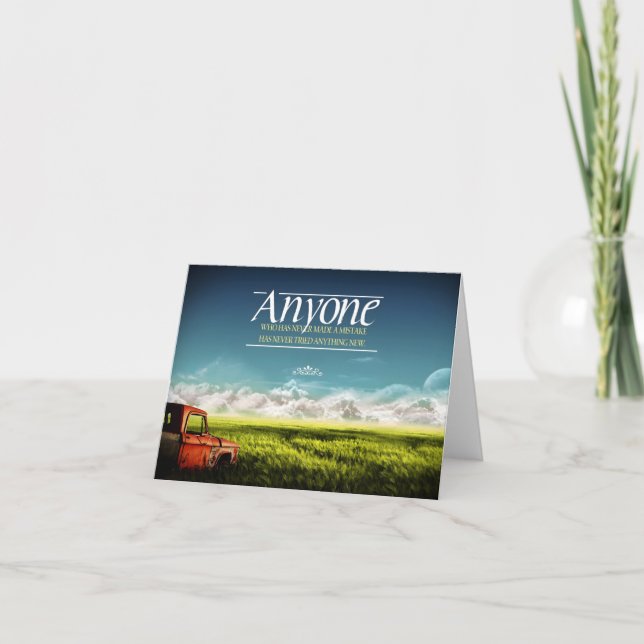 "Make mistakes" Inspirational Quote Thank You Card (Front)