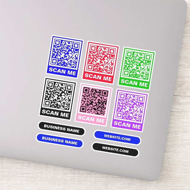 Make Modern Colorful QR CODE - 6 Scanning Stickers (Detail)