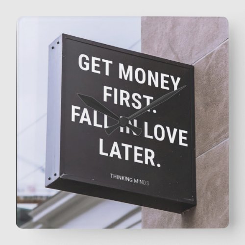Make Money First Notizblock Square Wall Clock