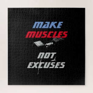 Make Muscles Bodybuilding Fitness Motivational Jigsaw Puzzle