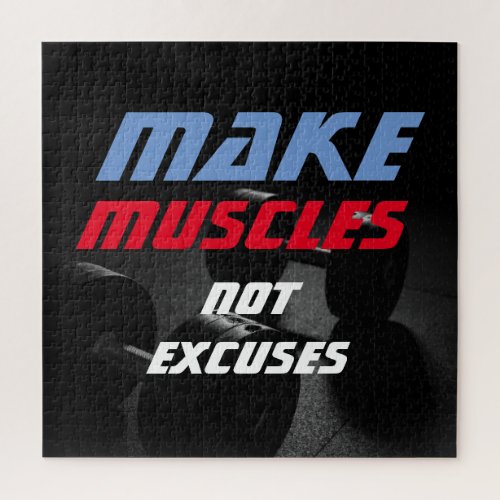 Make Muscles Bodybuilding Fitness Motivational Jigsaw Puzzle