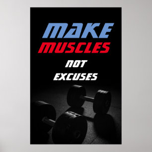 Make Muscles Bodybuilding Fitness Motivational Poster