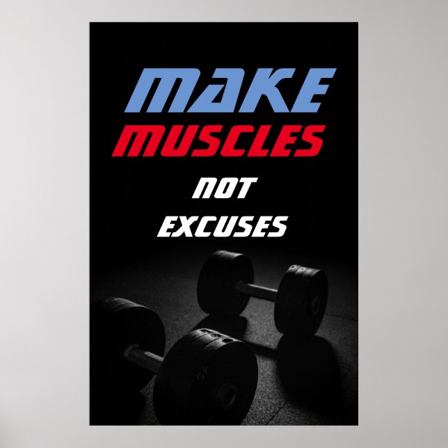 Make Muscles Bodybuilding Fitness Motivational Poster (Front)