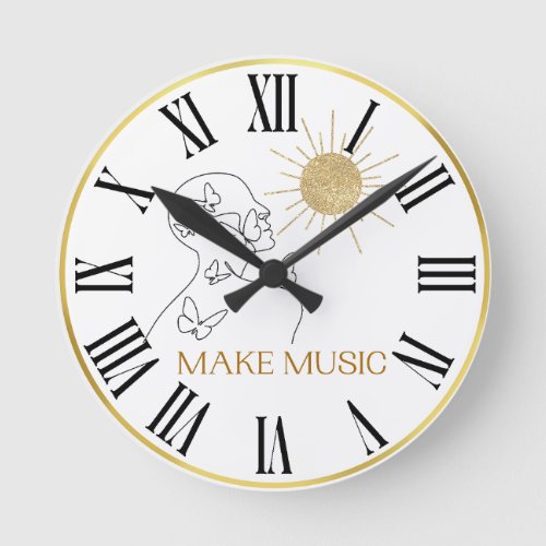 Make Music Acrylic Wall Clock 8 Round Acrylic Round Clock