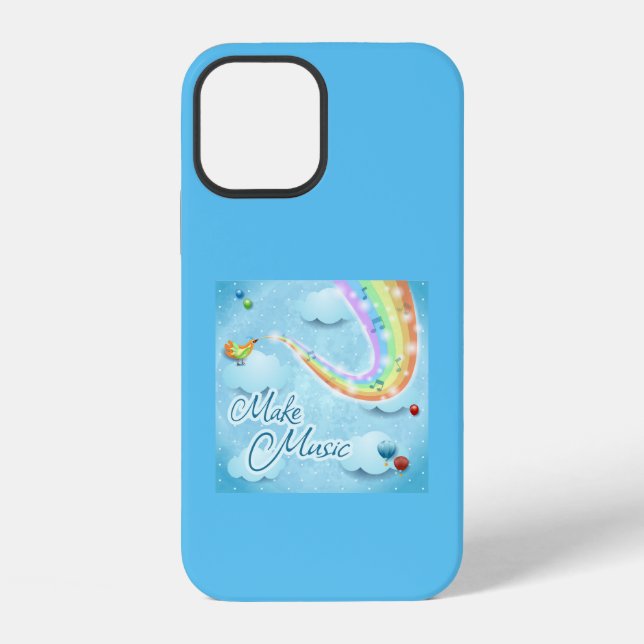 Make music, digital art iphone case (Back)