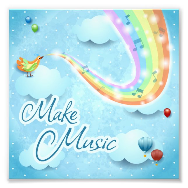 Make music, digital art photo print (Front)